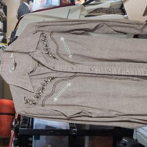 Garage Sale!! Very vintage western rockabilly embroidered cowboy shirt pearl